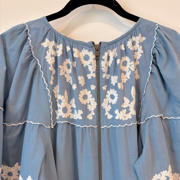 THE GREAT Maxi Embroidered Sundress with Bishop Sleeves - Picture 4 of 7